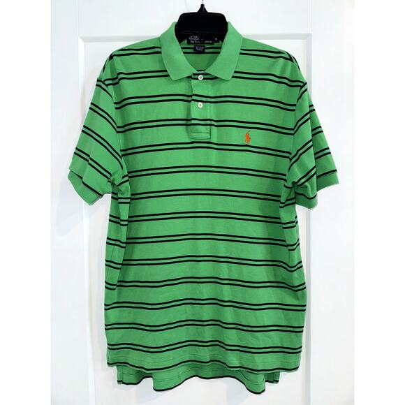 Vintage 90's Polo by Ralph Lauren Men’s Medium Green w/Navy Stripes - Picture 1 of 7